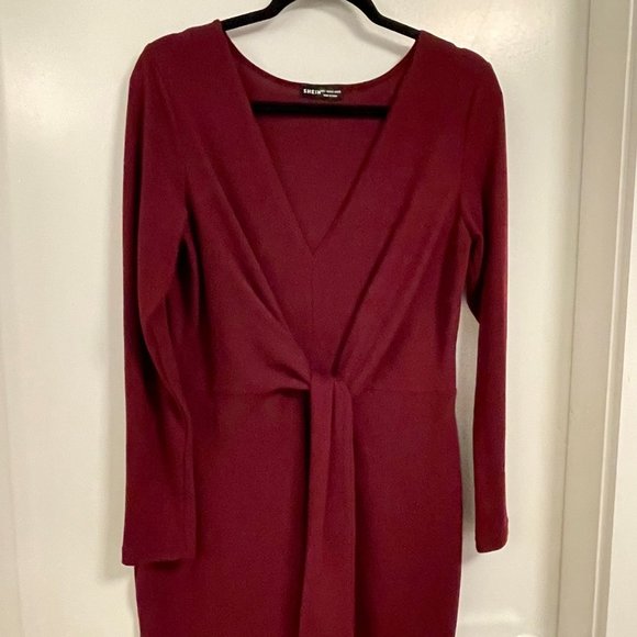 NWOT / SHEIN  / Red  Dress/  Long Sleeve / L - Picture 1 of 6